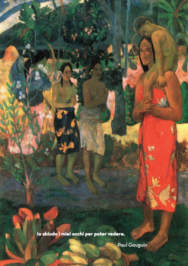 Retro di copertina - Io chiudo i miei occhi per poter vedere. Paul Gauguin